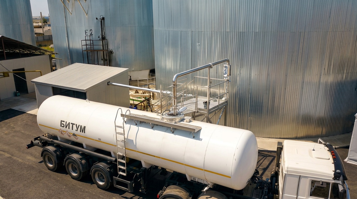 Автоцистерна «Битум» на территории терминала